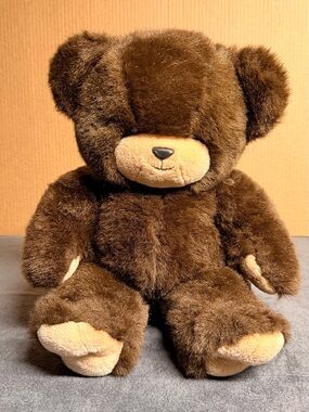 Vintage 1985 24K Polar Puff Teddy Bear Plush Stuffed Brown special effects.